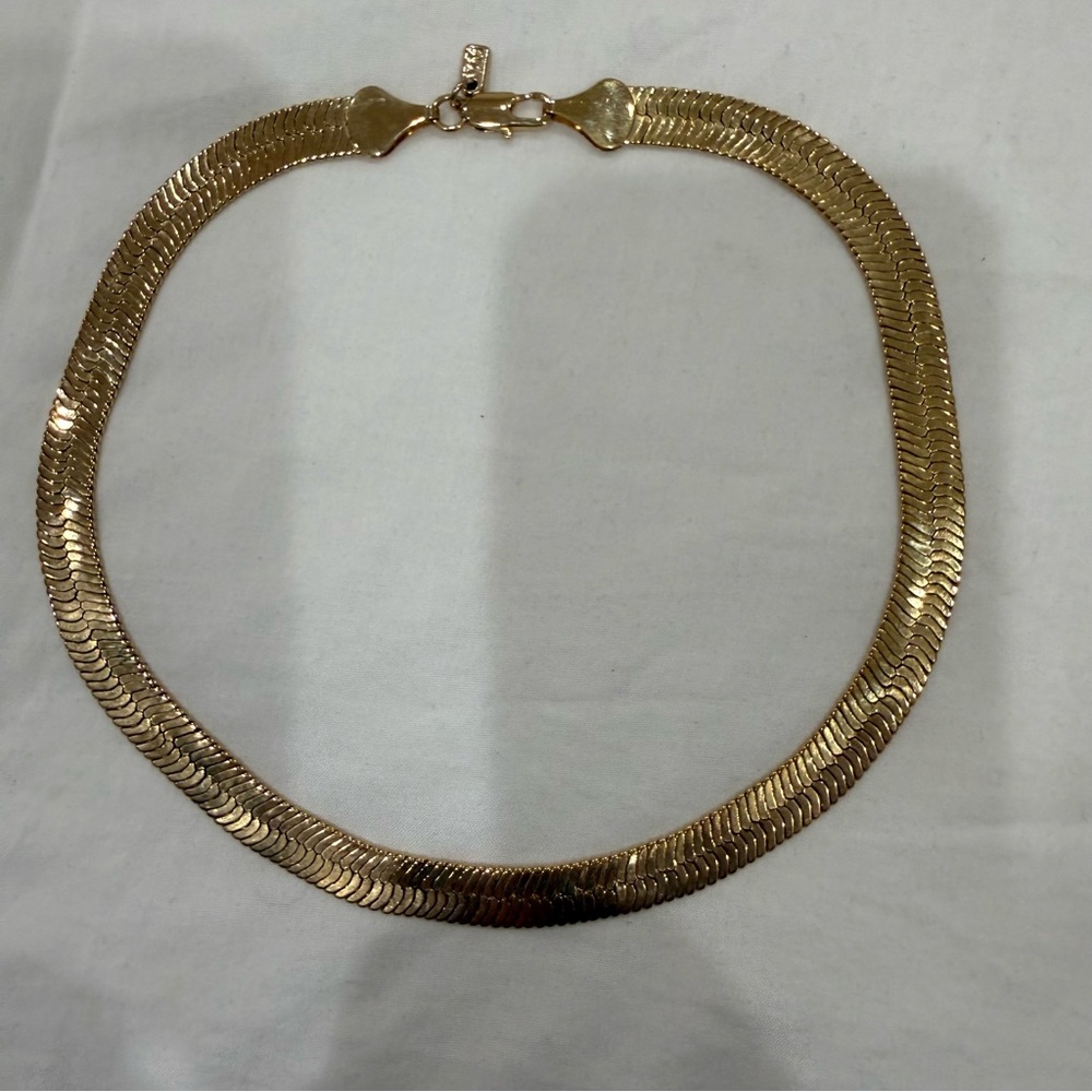 Vanessa Mooney Ghostface Chain Thick Snake Gold Necklace 24k gold plated - Picture 9 of 12
